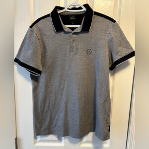 Armani Exchange Polo Shirt in Gray and Black